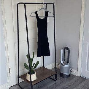 Cross back black sexy dress